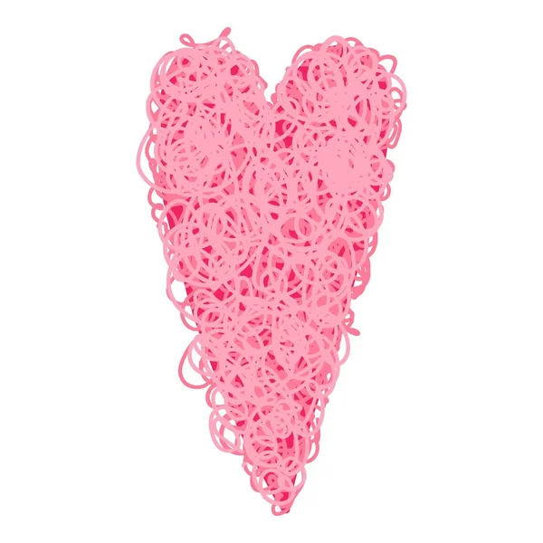 Met de hand getekend krabbel tribaal hart. Design element voor Valentijnsdag of trouwdatum op witte achtergrond — Stockvector