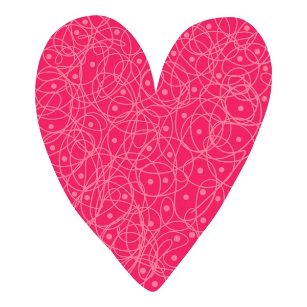 Ręcznie narysowane doodle plemienne serce. Element projektu na Walentynki lub datę ślubu na białym tle — Wektor stockowy