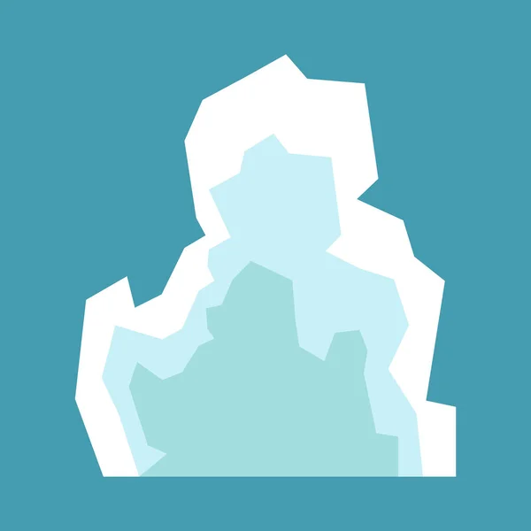 Un iceberg artico. Polo nord in viaggio, ghiacciaio ghiacciato di montagna elemento paesaggio invernale. Neve natura, fusione antartico berg vettore — Vettoriale Stock
