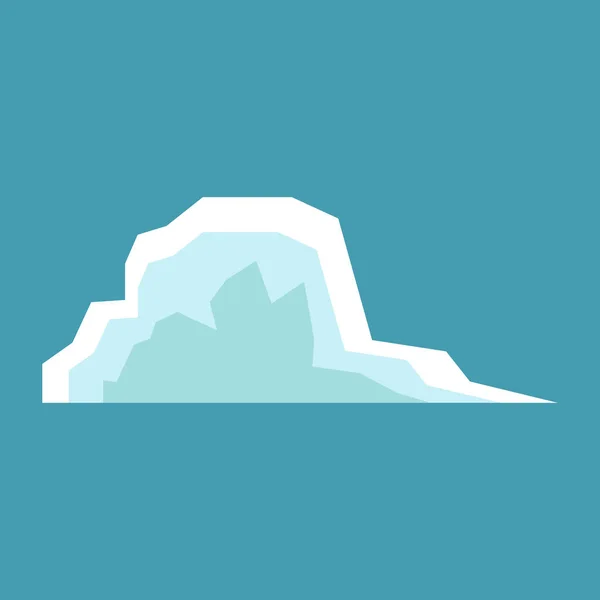 El iceberg ártico. Polo norte viajando, hielo roca glaciar montaña invierno paisaje elemento. Naturaleza de nieve, fusión antártica berg vector — Archivo Imágenes Vectoriales