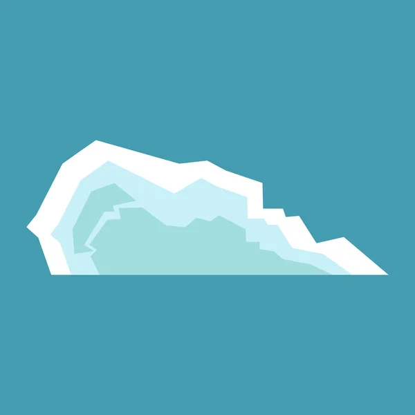Iceberg árctico. Pólo norte viajando, gelo pedra geleira montanha inverno paisagem elemento. Neve natureza, derretendo vetor berg antártico — Vetor de Stock