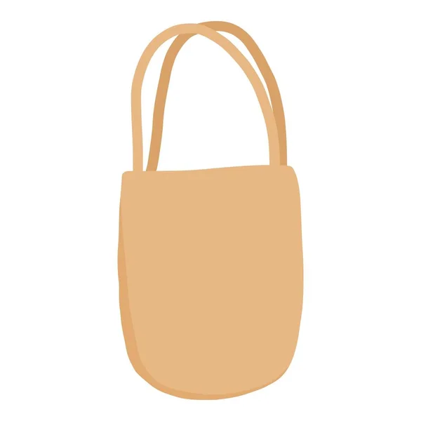 Elemento borsa in legno riutilizzabile. Riciclaggio plastica, zero rifiuti ed eco bottiglia e confezione — Vettoriale Stock