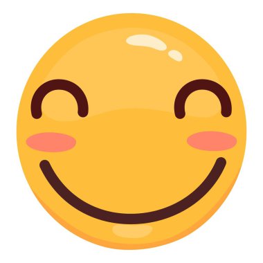 Sevimli modern Emoji. Neşeli, üzgün ve aşk ifadeleri. Sarı duygusal yüzler. Tasarımınız için sembol