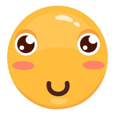 Sevimli modern Emoji. Neşeli, üzgün ve aşk ifadeleri. Sarı duygusal yüzler. Tasarımınız için sembol