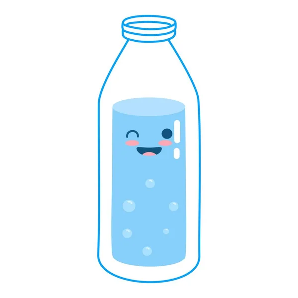 Cute water bottle funny stickers poster. World of drinks earth for health, glass decanter, ice liter beverages, , fitness diet, doodle cartoon neat vector illustration. Drink more water — Stock Vector