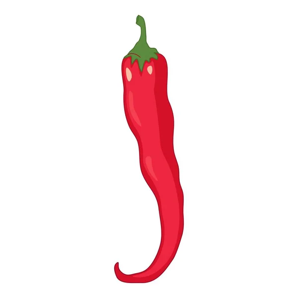 Umriss des Öko-Paprika-Symbols, handgezeichneter Vektor. Roter Cartoon — Stockvektor