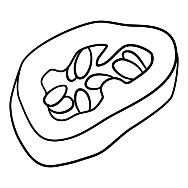 Esboço de ícone de fatia de pimenta, vetor desenhado à mão. Pimenta vegetal — Vetor de Stock