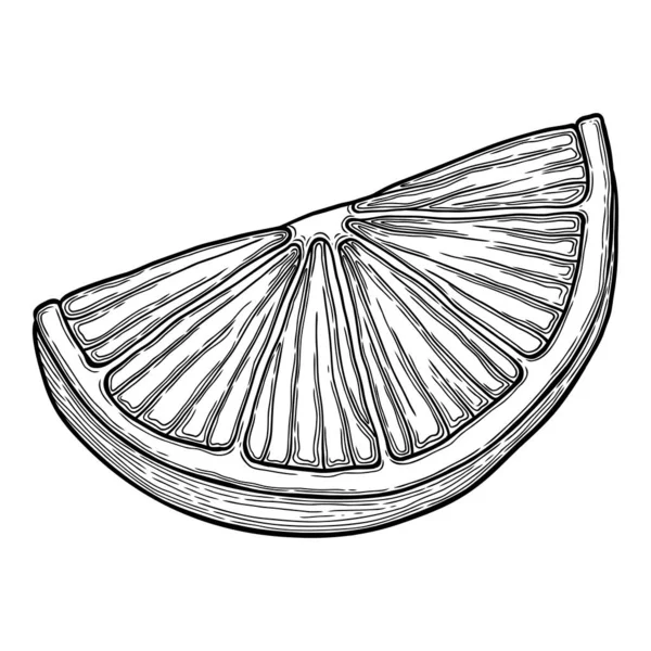 Esboço de ícone de pedaço de citrino, vetor desenhado à mão. Citrinos —  Vetores de Stock