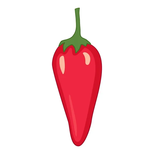 Umriss des Öko-Paprika-Symbols, handgezeichneter Vektor. Roter Cartoon — Stockvektor