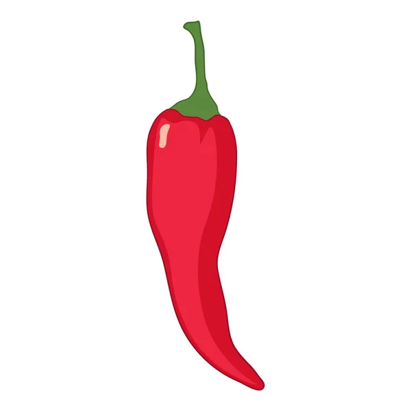 Umriss des Öko-Paprika-Symbols, handgezeichneter Vektor. Roter Cartoon — Stockvektor