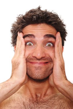 adam şaşırmış yüz ifadesi ile