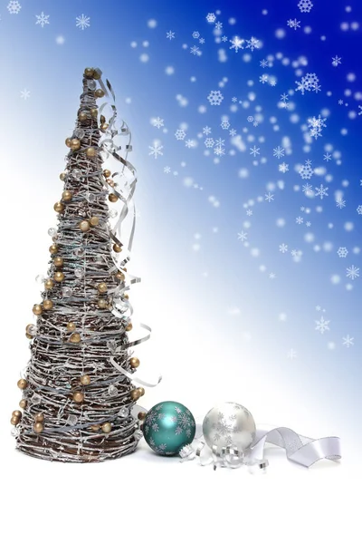 Vánoční Stromky Ozdoby Bílém Pozadí — Stock fotografie