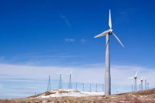 Wind Turbines Winter Generating Clean Energy — Stock Photo, Image