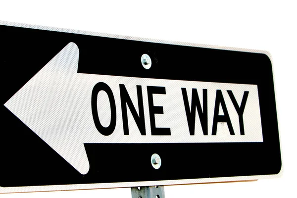 One Way Traffic Sign White Background — Stock Photo, Image