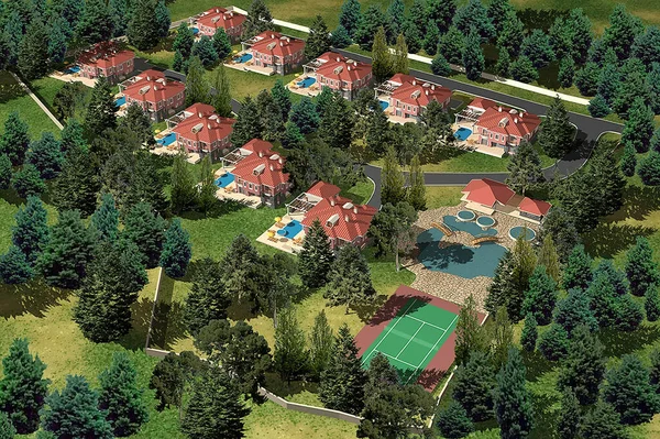 Tek kişilik mahallenin 3D görüntüsü