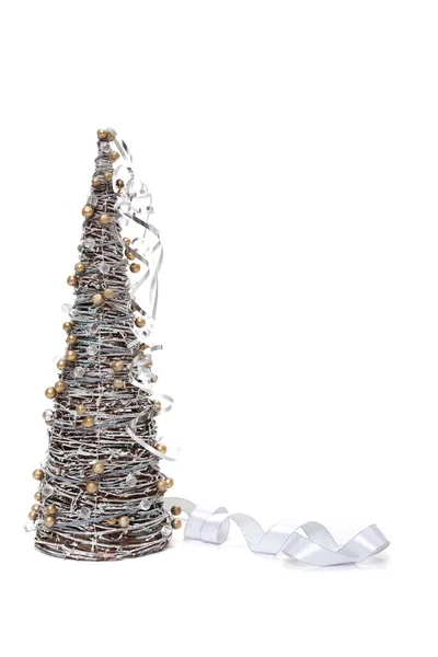 Weihnachtsbaum Auf Weißem Hintergrund — Stockfoto