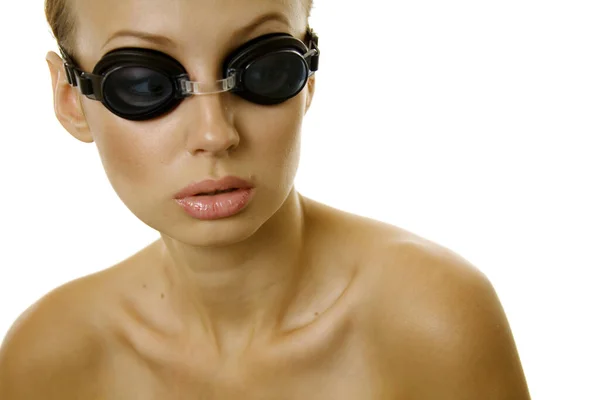 Sexy Žena Černých Brýlích — Stock fotografie