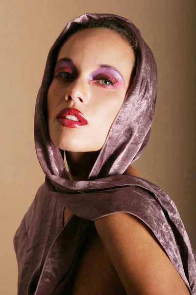 Pretty Sexy Biracial Woman Makeup — Stock Photo, Image