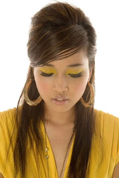 Dość Azji Kobieta Makijaż — Zdjęcie stockowe
