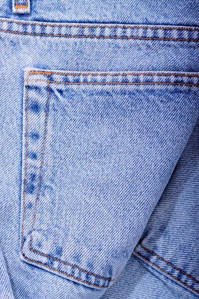 Blå Jeans Byxor Närbild Skott Studio — Stockfoto