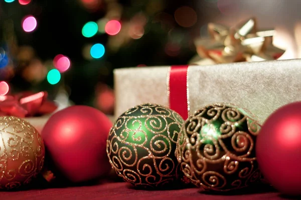 Vánoční Dárky Ozdoby Stromečky — Stock fotografie
