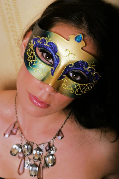 Dość Sexy Kobieta Karnawał Maska — Zdjęcie stockowe