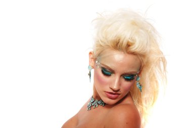 kadın güzel saç ve makyaj