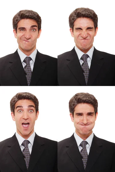 Businessman Multiple Expressions — Stock Photo, Image