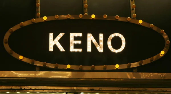 Tanda Keno Lampu Neon — Stok Foto