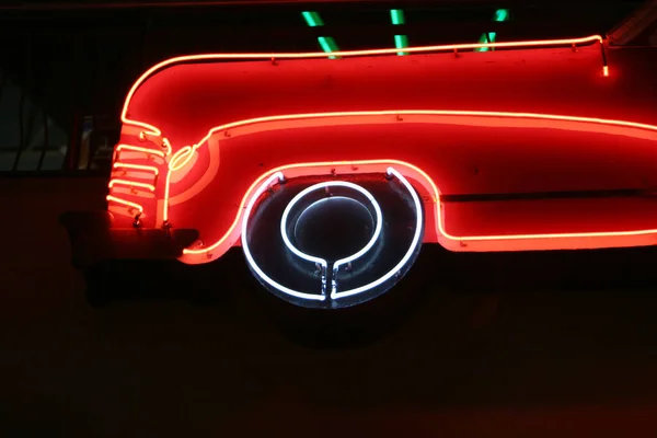 Classic American Car Neon Lights — Stock Photo, Image