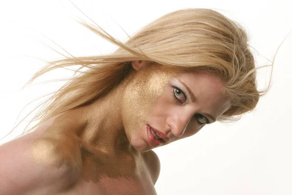 Beautiful Blond Woman Makeup — Stock Photo, Image