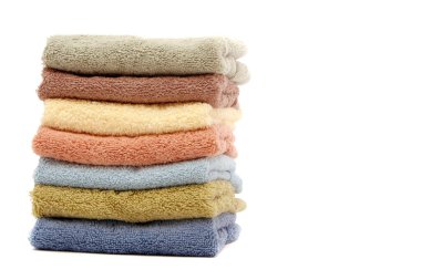 Renkli spa havlu yığını