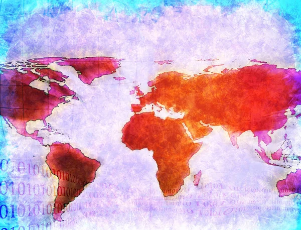 Abstrakte Technologische Hintergründe Der Weltkarte — Stockfoto
