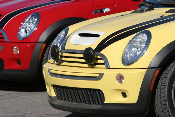 Colorful Mini Cooper Cars Front Detail — Stock Photo, Image