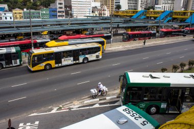 Sao Paulo, Brezilya, 30 Eylül 2014 Sao Paulo, Brezilya 'da Dom Pedro II Otobüs Terminali.