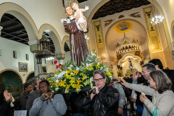 Sao Paulo Brasilien Juni 2016 Människor Katolska Procession Den Traditionella — Stockfoto