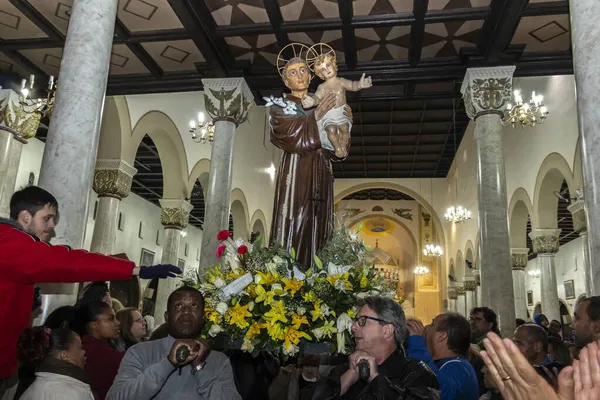 Sao Paulo Brazylia Czerwca 2016 Ludzie Katolickiej Procesji Tradycyjnej Uczty — Zdjęcie stockowe