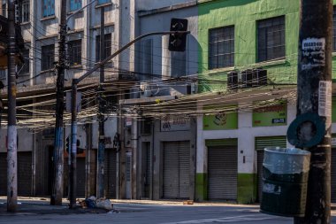 Sao Paulo, Brezilya, Kasım 07, 2021. Sao Paulo şehrindeki boş sokaklar.