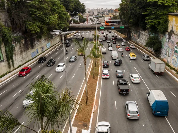 Sao Paulo Brazil November 2021 Traffic East West Corridor Radial — Stock Photo, Image
