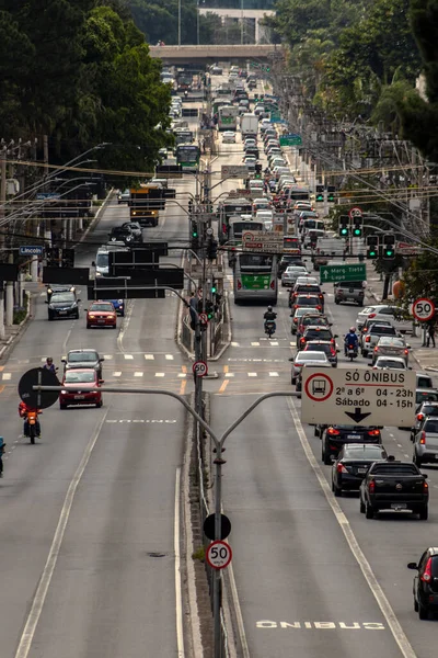 Sao Paulo Brazil November 2021 Traffic Francisco Matarazzo Avenue West — Stock Photo, Image