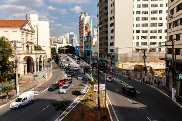 Sao Paulo Brazilië November 2021 Verkeer Francisco Matarazzo Avenue Het — Stockfoto