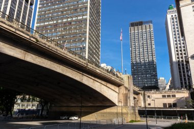 Sao Paulo, Brezilya 23 Kasım 2021. Brezilya 'nın Sao Paulo şehrinde bir çay (Viaduto do Cha).