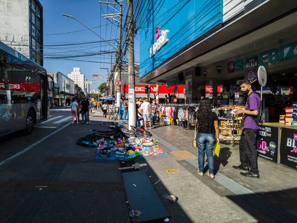 São Paulo Brasil Novembro 2021 Pessoas Andando Rua Comércio Popular — Fotografia de Stock
