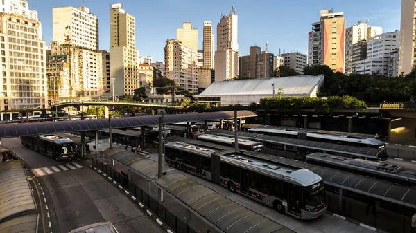 Сан Паулу Бразилия Ноября 2021 Года Движение Автобусов Пассажиров Автовокзале — стоковое фото