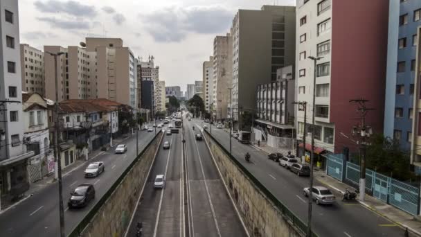 São Paulo Brasil Novembro 2021 Tempo Limite Trânsito Avenida Francisco — Vídeo de Stock