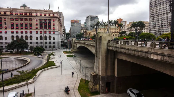 Sao Paulo Brazilië November 2021 Anhangabau Valley Viaduct Tea Het — Stockfoto