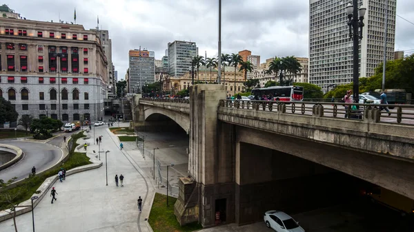 Sao Paulo Brazil November 2021 Anhangabau Valley Anf Viaduct Tea — Stock Photo, Image