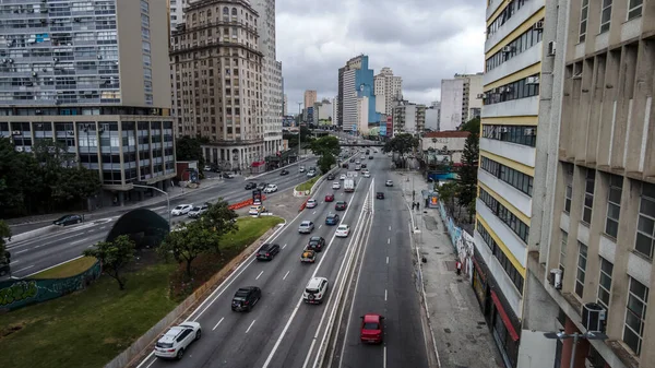 Sao Paulo Brasil Noviembre 2021 Tráfico Avenida Prestes Maia Centro — Foto de Stock