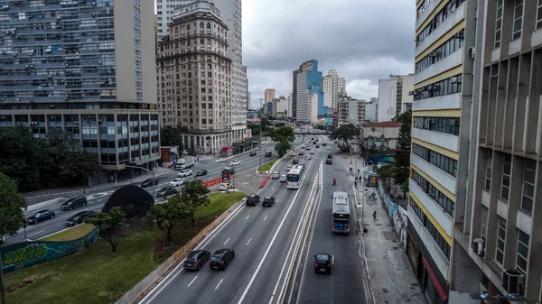 Sao Paulo Brazylia Listopada 2021 Ruch Prestes Maia Avenue Centrum — Zdjęcie stockowe