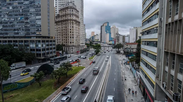 San Paolo Brasile Novembre 2021 Traffico Sul Viale Prestes Maia — Foto Stock